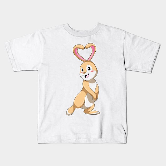 Rabbit with Heart Kids T-Shirt by Markus Schnabel